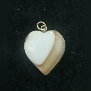 Banded Agate Heart Pendant